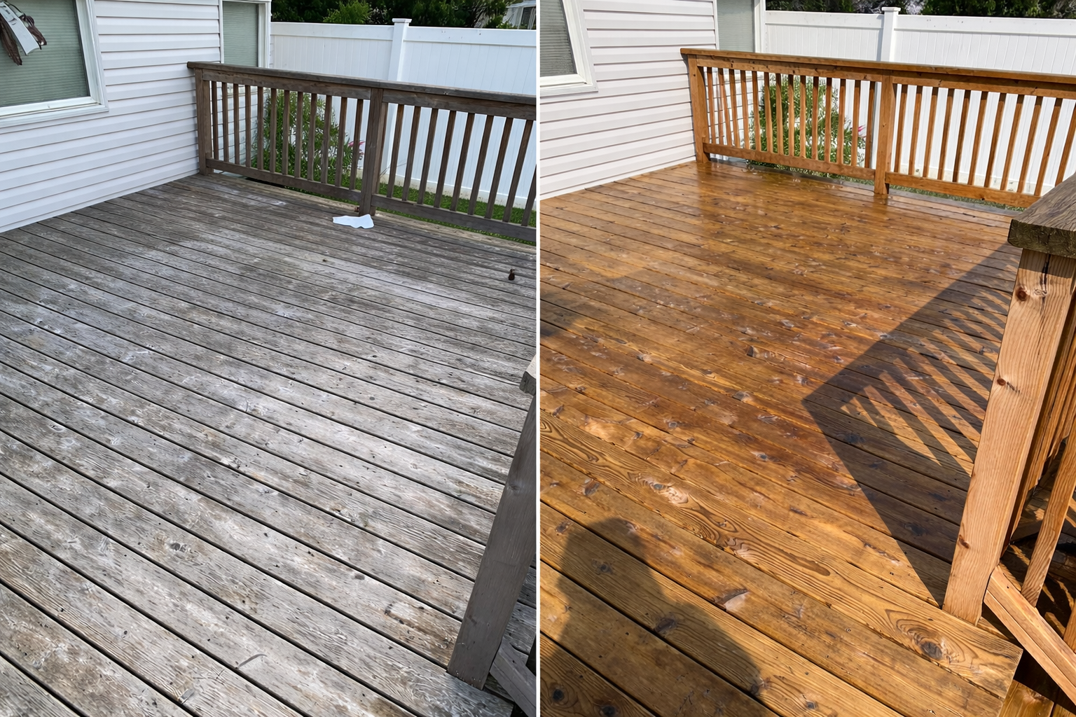 Deck restoration and resurfacing before and after